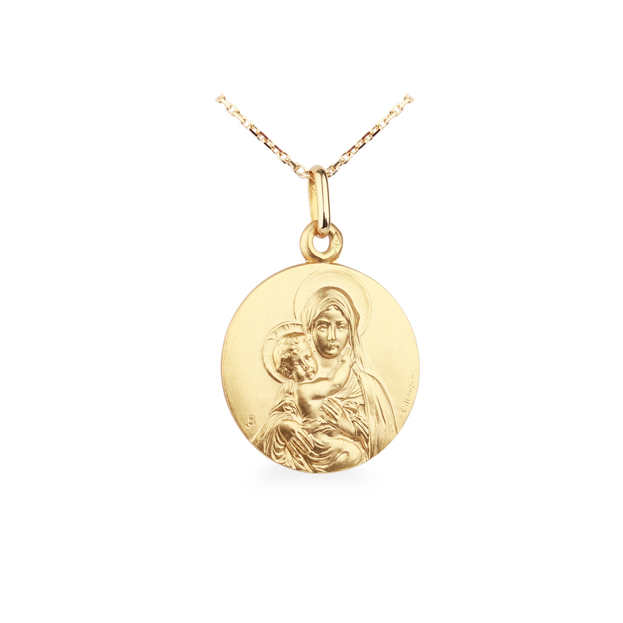 Médaille Vierge et l'enfant en or