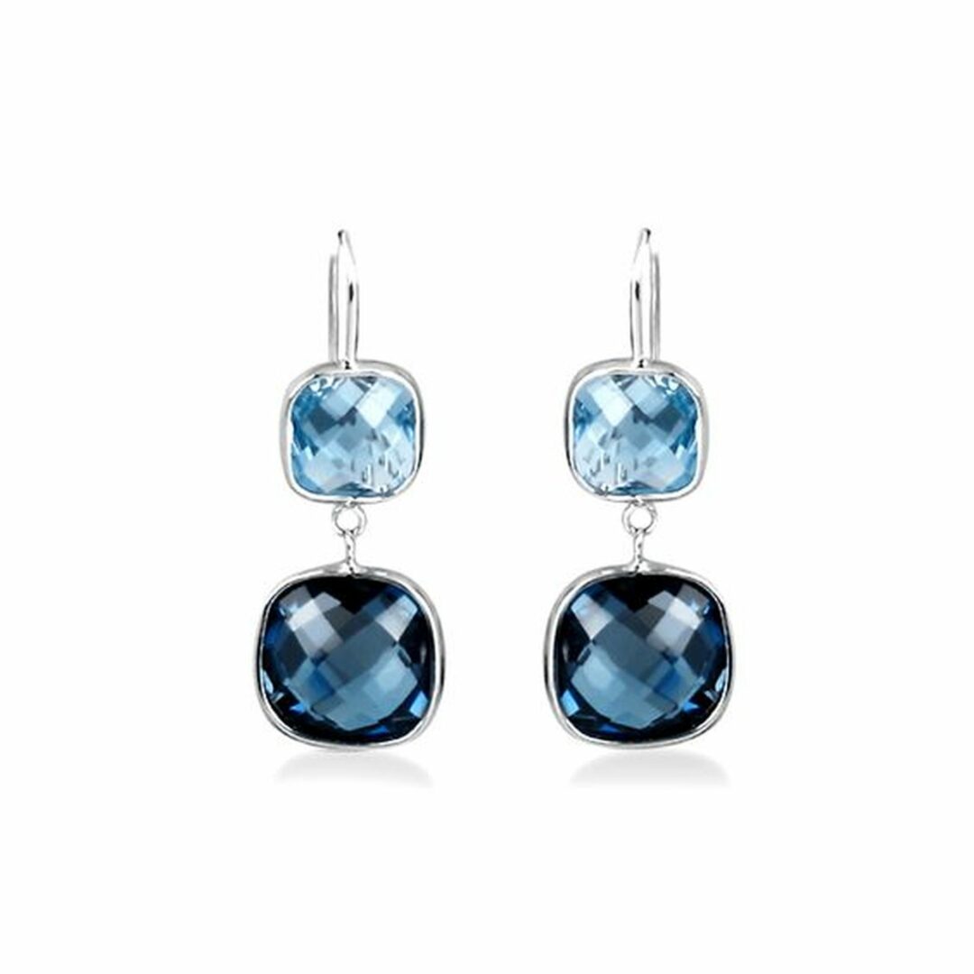 Boucles d'oreilles topazes bleues