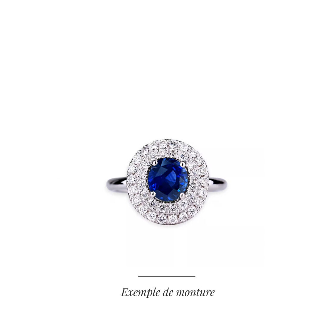 Saphir Royal Blue rond 2,22 carats pour création de bague sur mesure